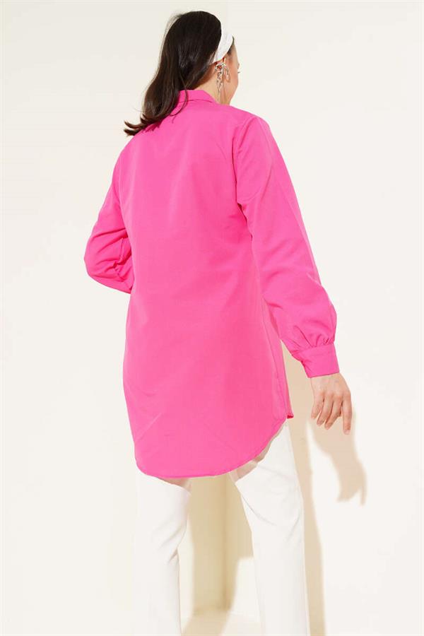 Side Tie Tunic Fuchsia