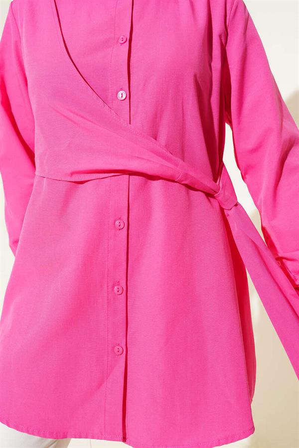 Side Tie Tunic Fuchsia