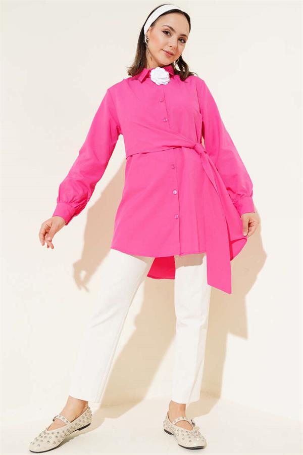 Side Tie Tunic Fuchsia