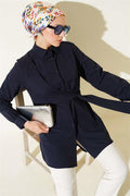 Side Tie Tunic Navy Blue