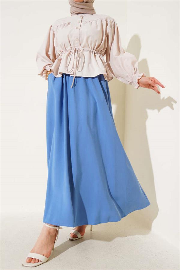 Basic Skirt Indigo with Side Pockets