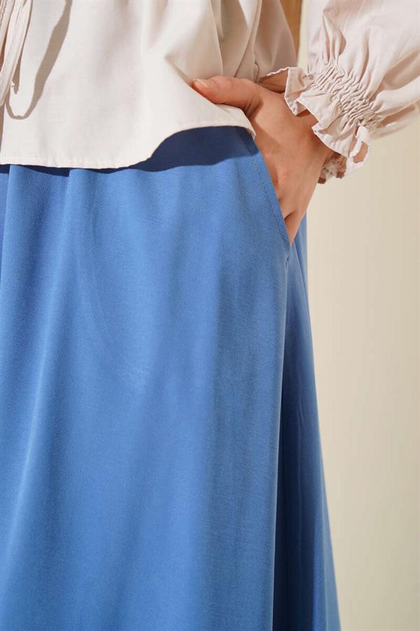 Basic Skirt Indigo with Side Pockets