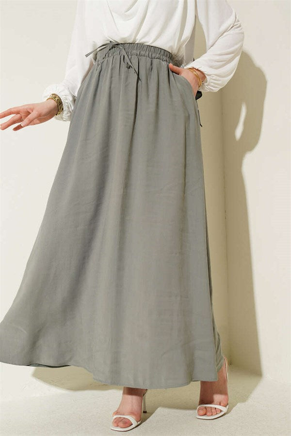 Basic Skirt with Side Pockets, Mint Green