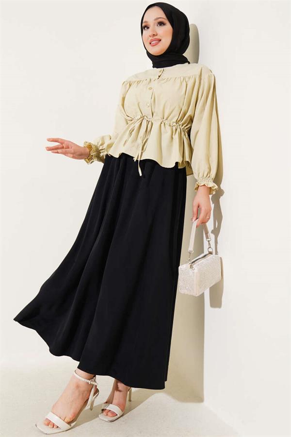 Basic Skirt with Side Pockets Black