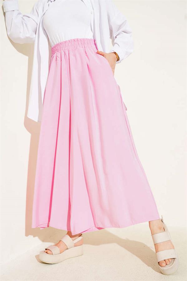 Casual Tencel Trousers with Side Pockets in Pink