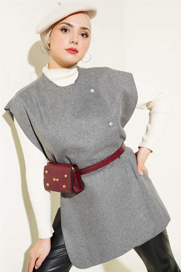 Side Snap Sweater Smoked