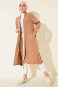 Side-Seam Lace-Up Cardigan Latte