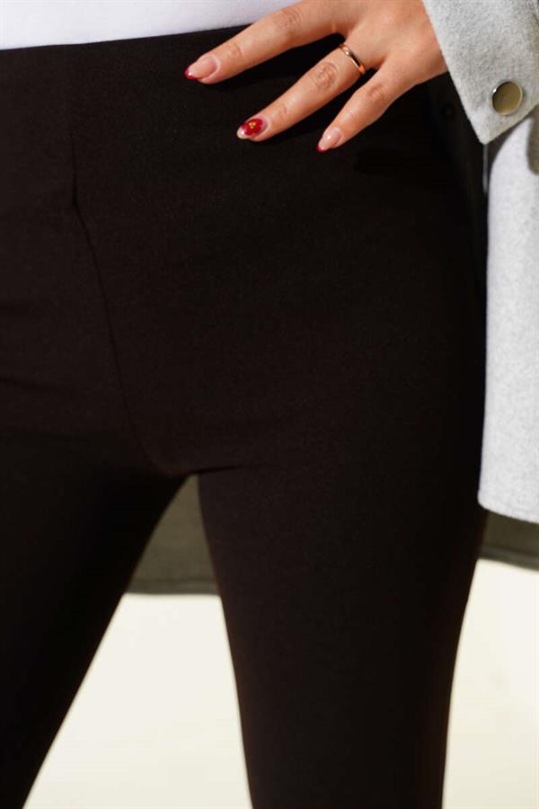 Side Zippered Bell-bottom Brown Trousers