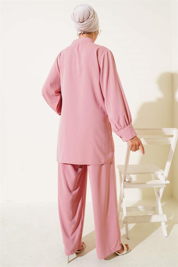 Side Belt Detailed 2 Piece Set Powder