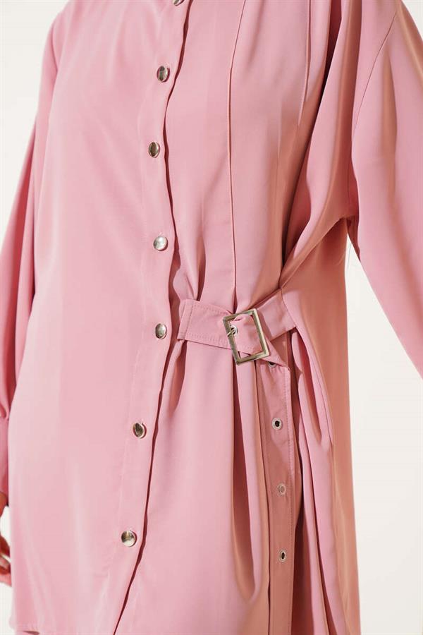 Side Belt Detailed 2 Piece Set Powder