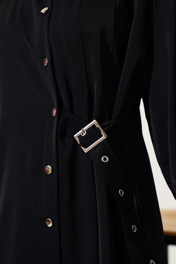 Side Belt Detailed 2 Piece Set Black