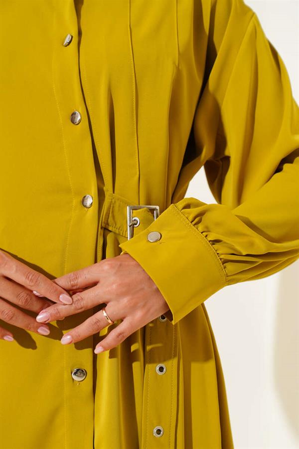 Side Belt Detailed 2 Piece Set Oil Green