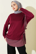 Side Tie Detail Tunic in Burgundy