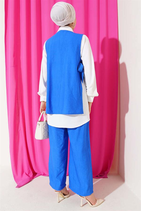 Three Piece Set with Side Ties Saxe