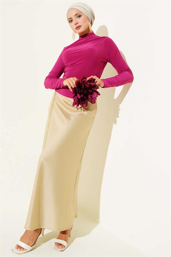 Sandy Blouse Violet with Side Gathering Detail