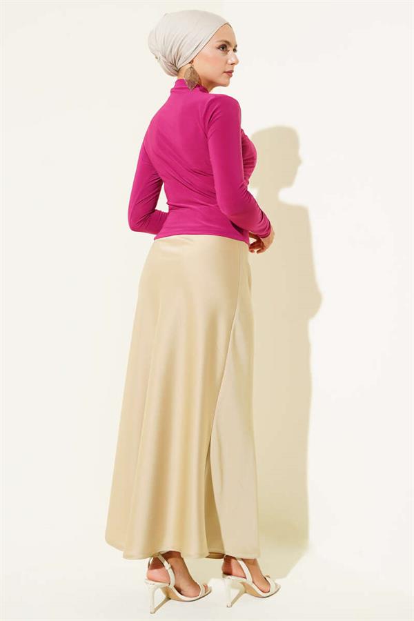 Sandy Blouse Violet with Side Gathering Detail