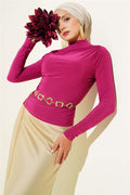 Sandy Blouse Violet with Side Gathering Detail
