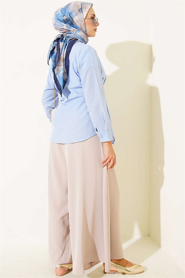Shirt with Button Detail on the Sides, Ice Blue