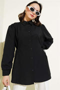 Basic Shirt with Side Rope Ties Black