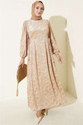 Beige Dress with Side Tie Ties