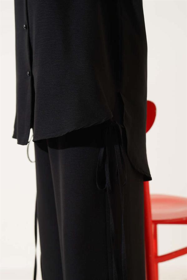 2 Piece Set with Side Rope Detail Black