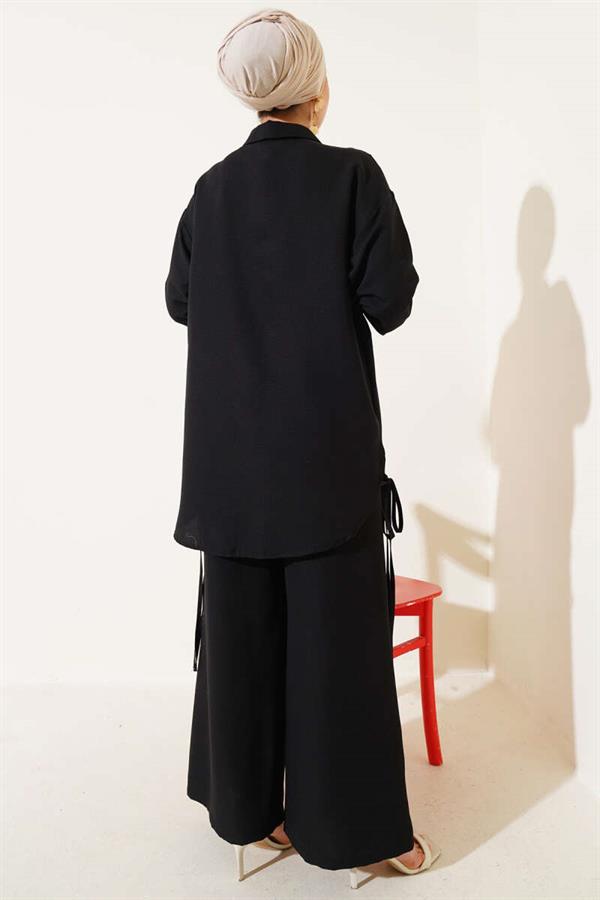 2 Piece Set with Side Rope Detail Black
