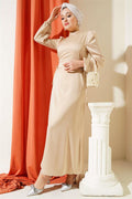 Satin Dress with Side Rope Detail Honey Bubble