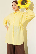Yellow Lace-up Shirt with Tunnel Sides