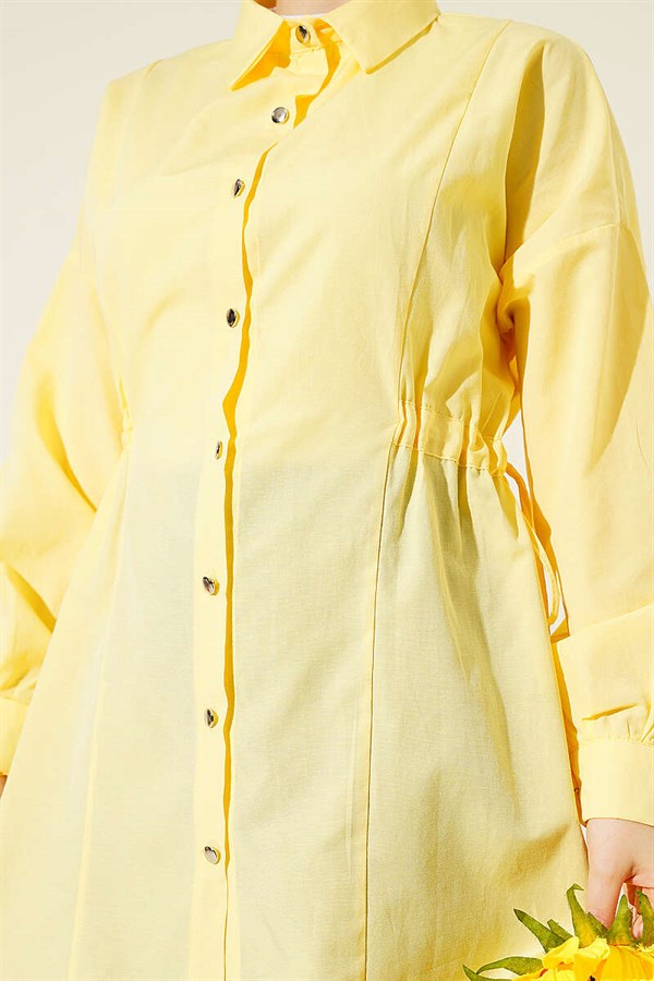 Yellow Lace-up Shirt with Tunnel Sides