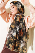 Leaf Pattern Aya Series Shawl Mustard