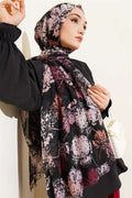 Leaf Pattern Aya Series Shawl Magenta