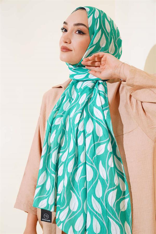 Leaf Pattern Bamboo Krash Shawl Benetton