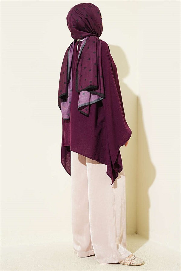 Batwing Sleeve Basic Blouse, Plum