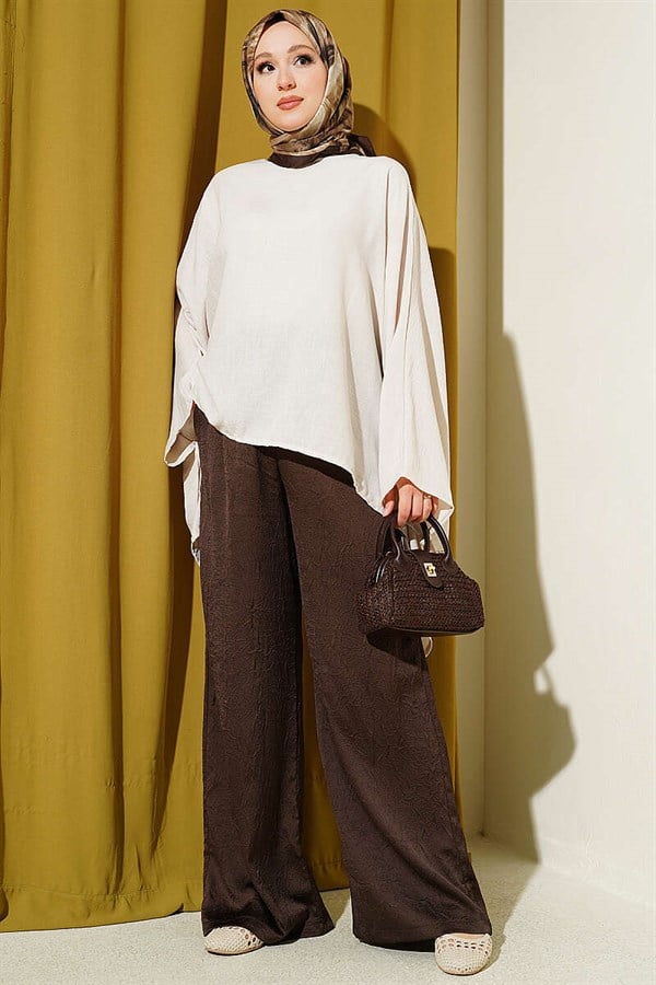 Batwing Sleeve Basic Blouse Stone