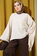 Batwing Sleeve Basic Blouse Stone