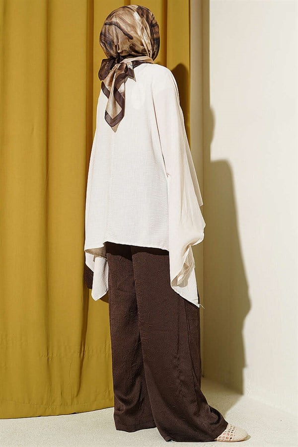 Batwing Sleeve Basic Blouse Stone
