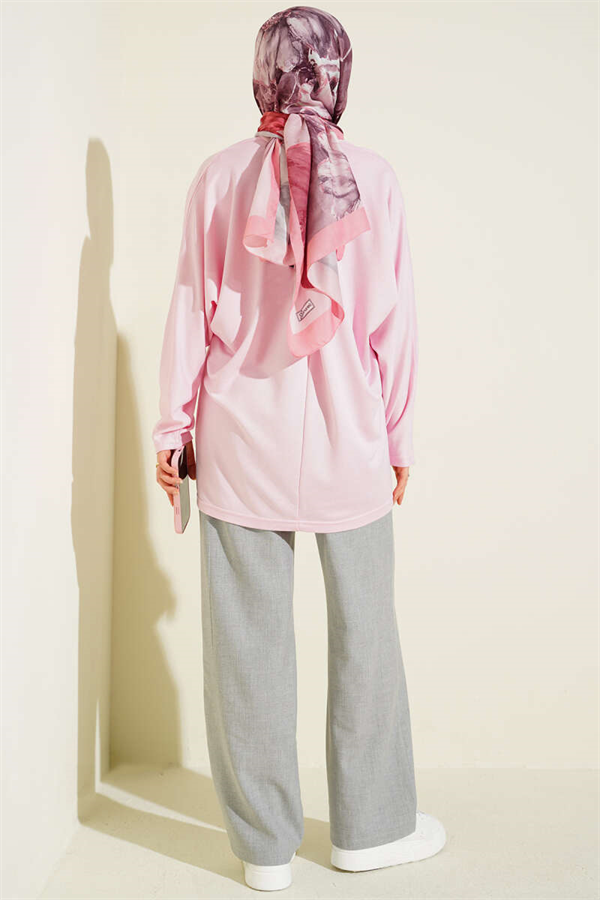 Batwing Sleeve Basic Loisha Tunic Pink