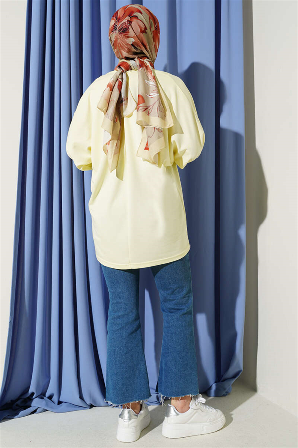Batwing Sleeve Basic Loisha Tunic Yellow