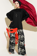 Batwing Sleeve Basic Loisha Tunic Black