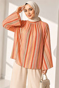 Batwing Sleeve Embroidered Blouse Powder Pink