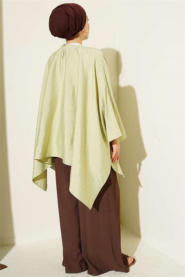 Batwing Sleeve Oversize Blouse in Sage Green