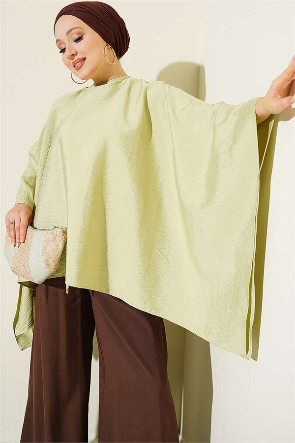 Batwing Sleeve Oversize Blouse in Sage Green