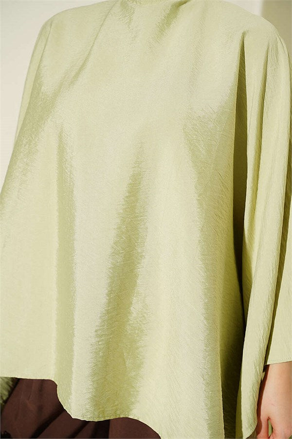 Batwing Sleeve Oversize Blouse in Sage Green