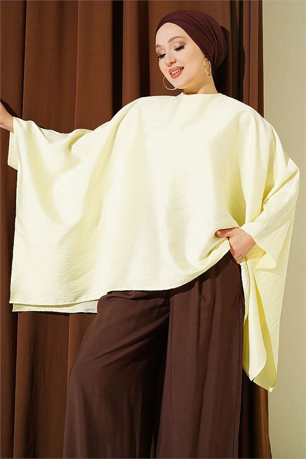 Batwing Sleeve Oversize Blouse Yellow
