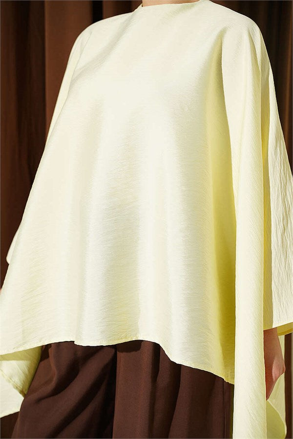 Batwing Sleeve Oversize Blouse Yellow