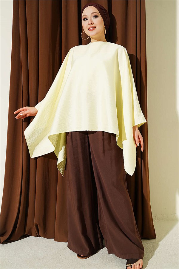 Batwing Sleeve Oversize Blouse Yellow