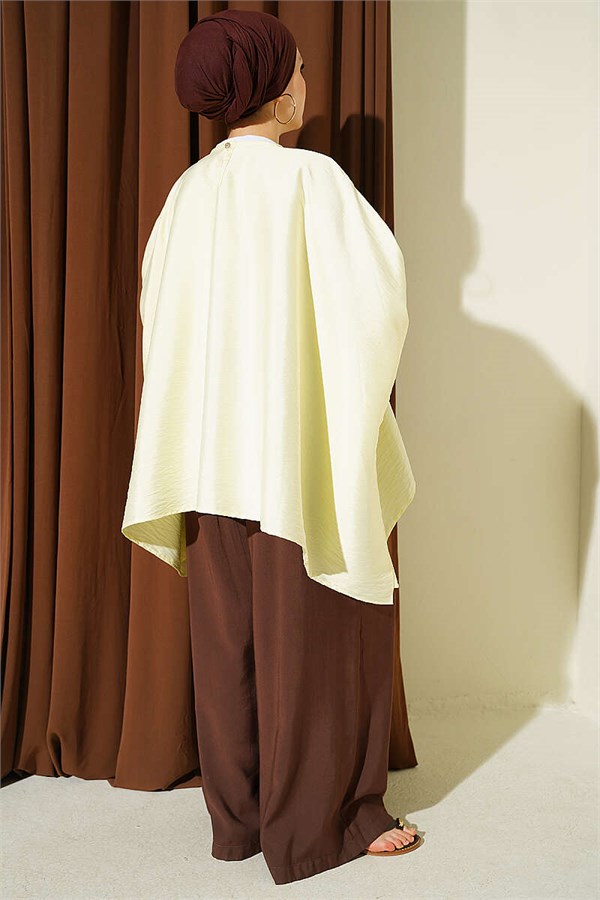 Batwing Sleeve Oversize Blouse Yellow