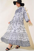 Half Buttoned Chiffon Dress White