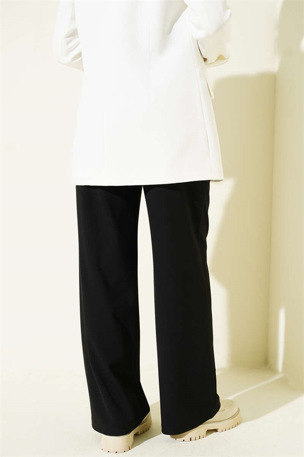 Black Palazzo Pants with Half Waist Elastic