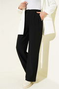 Black Palazzo Pants with Half Waist Elastic